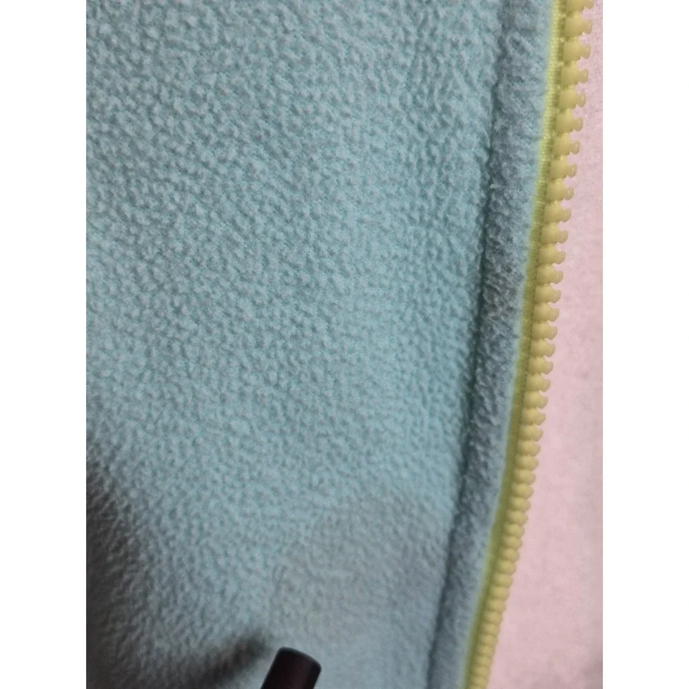 The North Face Denali Jacket Girls large 14/16 Aqua Green Pockets Fleece Youth